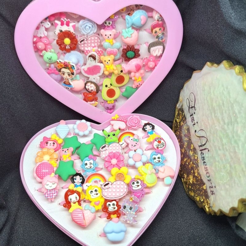(isi 36 pcs) cincin bok anak cincin anak cincin bok love