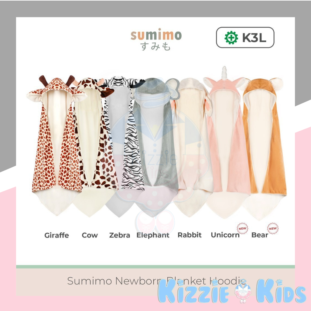 Sumimo Baby Newborn Hoodie Blanket/Selimut Topi Bayi Karakter Binatang