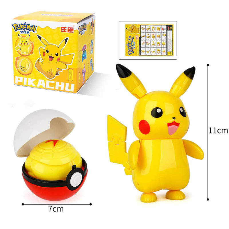 Mainan  Pokemon Pokeball Toy With Pokemon Action Figure Poke Ball Game Toys hadiah ulang tahun kotak hadiah Pikachu Charizard Gyarados Greninja