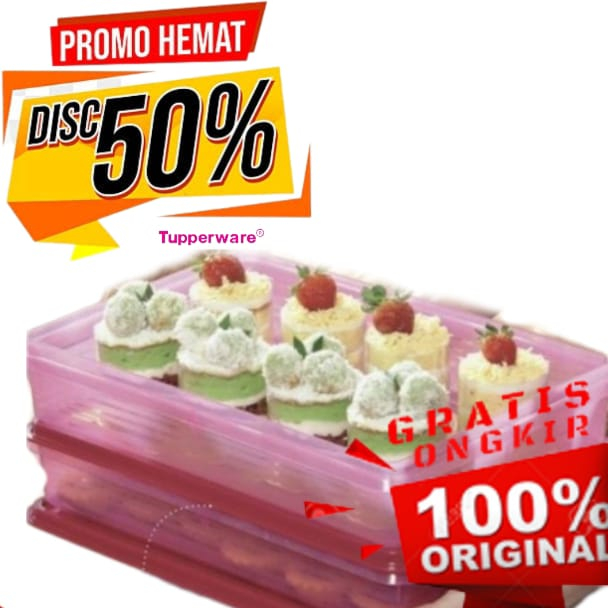 *BIG SALE* DISC 50% Tupperware Slice N Stor | Wadah Makanan Kue Cemilan Snack | Kado Estetik Hadiah 