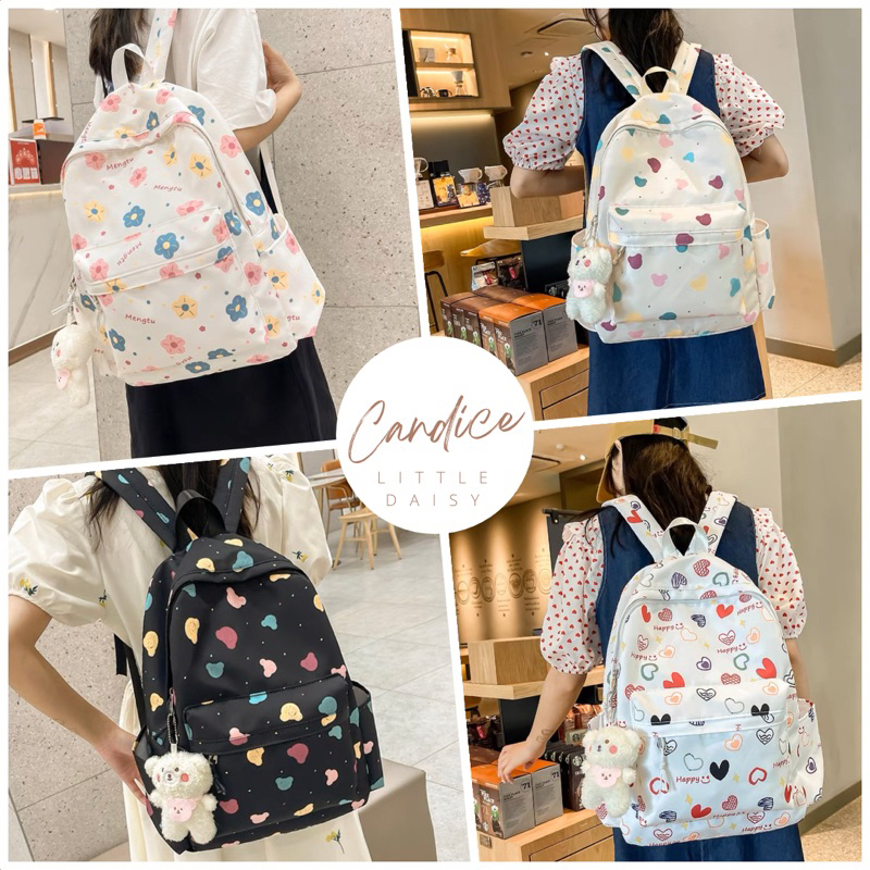 LITTLE DAISY | CANDICE Tas Ransel Wanita Import Premium Quallity / Kids Schoolbag Backpack / Trendy Backpack Sekolah Perempuan Stylish Tas Punggung Multifungsi