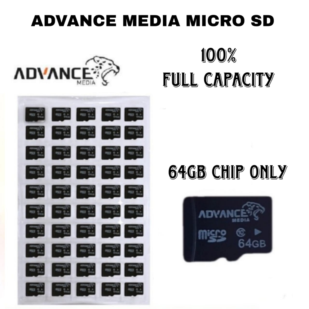 Kartu Memori Advance Media Micro SD 64 GB Memory Card TF Class10 MMC Advance Media Original Chip Only OCEANMART Murah Grosir OCEAN MART