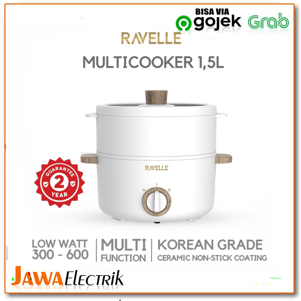 Ravelle Panci Listrik Multicooker - Panci Portable Multifungsi 1.5L