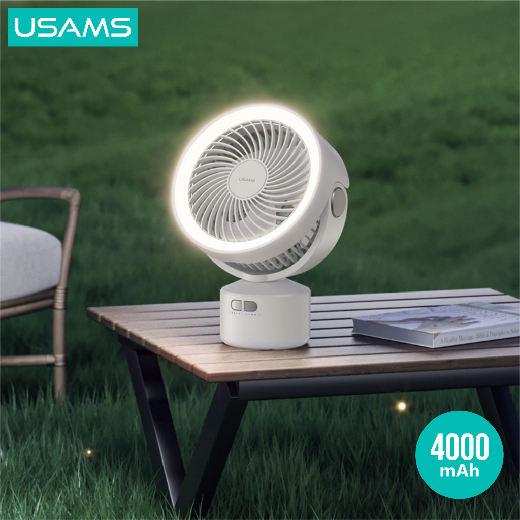 USAMS ZB258 Multi-functional Outdoor Fan with Adjustable Light 4000mAh