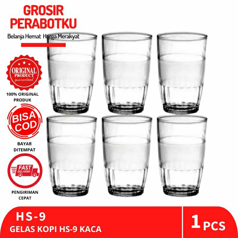 Gelas Kopi HS 9 Kaca Beling / Gelas Warung Kopi 235ml