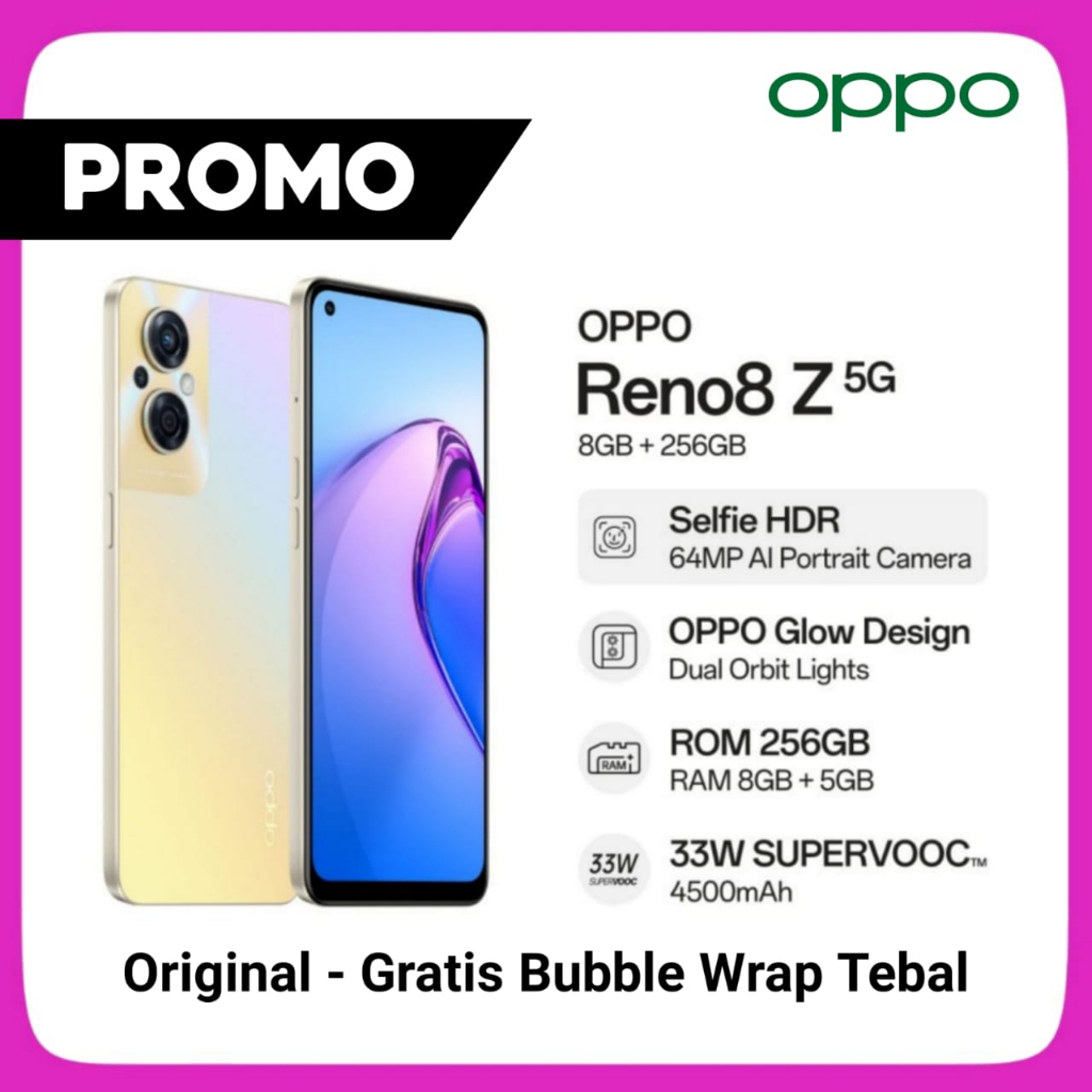 Oppo Reno 8Z 5G 8/256GB Garansi Resmi Original