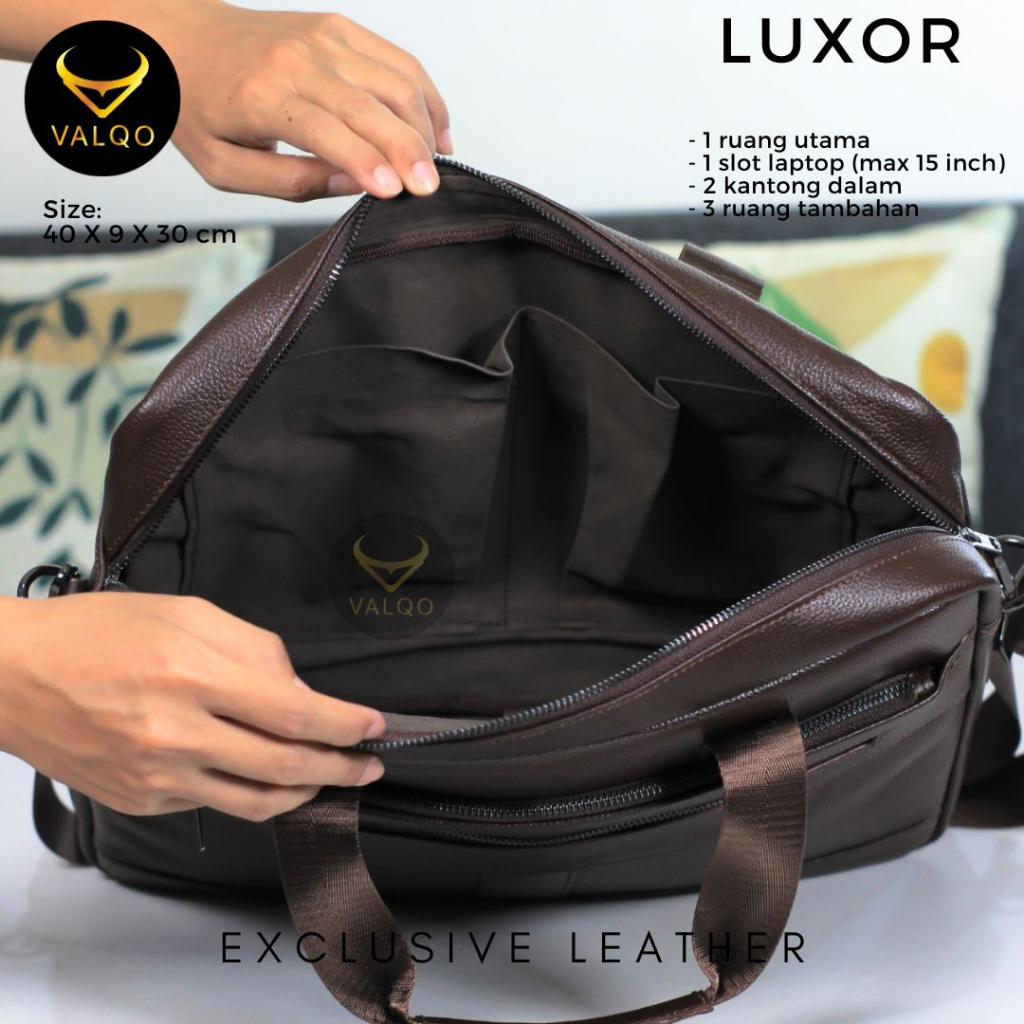 [VALQO] New LUXOR Tas kulit Tas Laptop Tas Kerja Kantor Pria Wanita Messenger Sling Selempang Tote bag