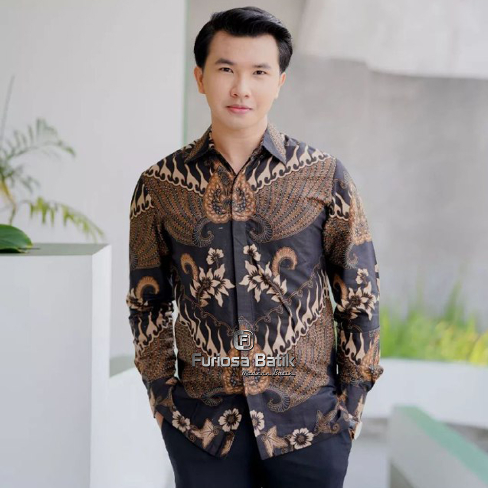 Furiosa Batik Motif Peksi Biru Baju Batik Pria Kemeja Batik Pria Lengan Panjang