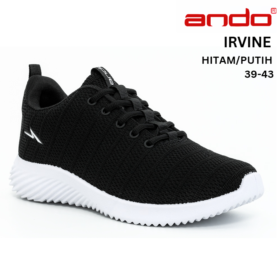 MODEL BARU - SEPATU SEKOLAH - ANDO IRVINE - CIELLO - ASHER - EVALD SIZE 37-43 HITAM PUTIH - SEPATU KETS PRIA WANITA - SNEAKER PRIA - SEPATU SPORT PRIA - SEPATU CASUAL -  SEPATU TALI