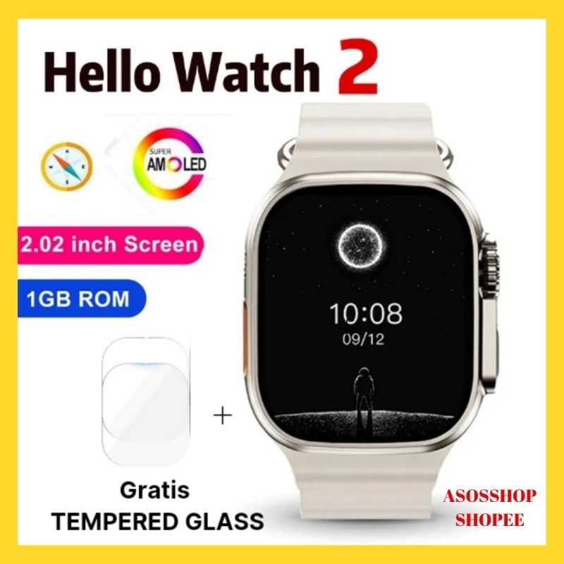 HELLO WATCH 2 ULTRA MEMORY 1GB ROM REFRESH RATE 6OHz H11 UPGRADED SMARTWATCH ORIGINAL