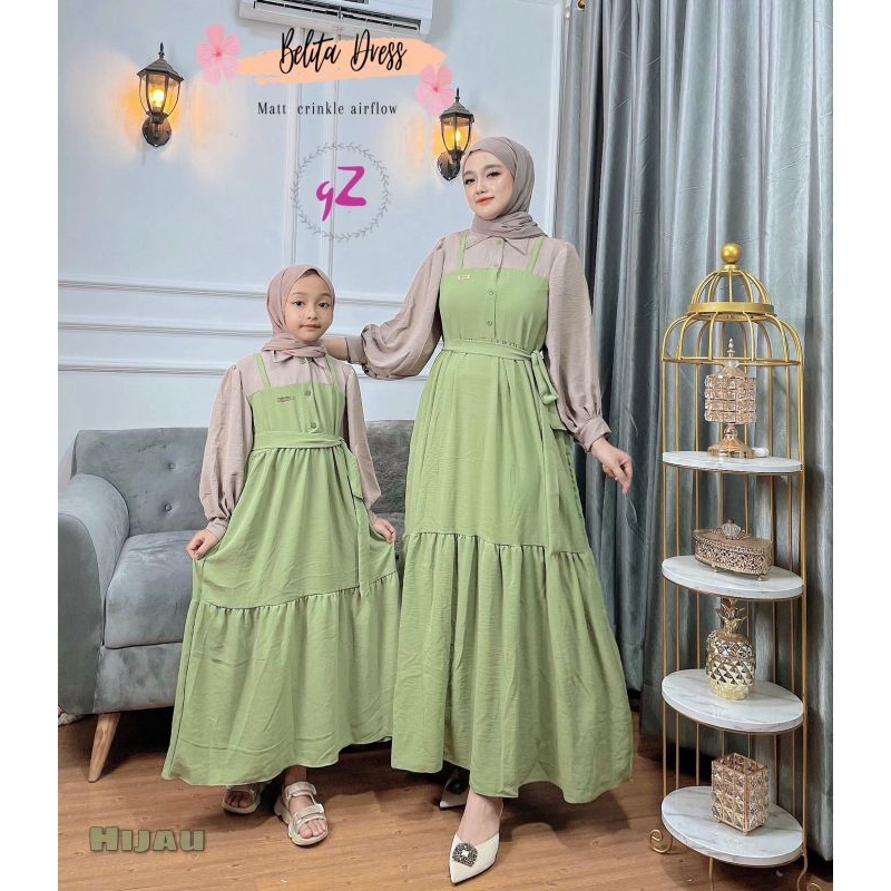 Gamis/Dress crincle couple Ibu dan anak Ori by Gwenza