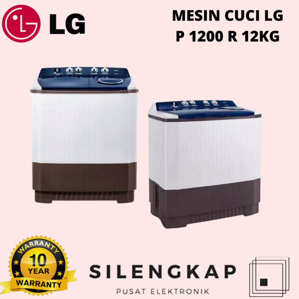 MESIN CUCI LG WP 1200 R 12KG 2 TABUNG 1200R LOW WATT