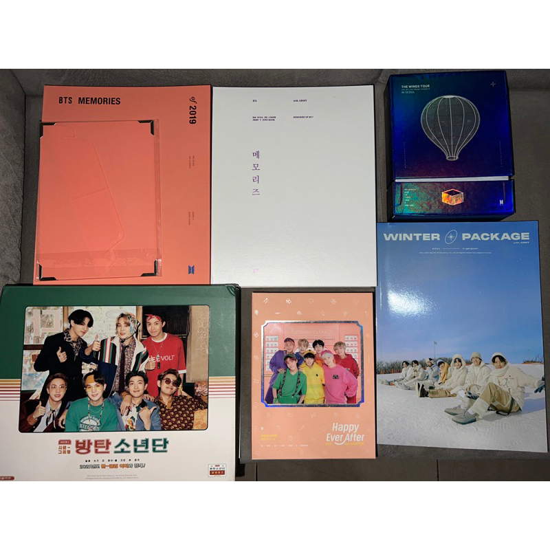 BTS DVD Memories 2019 Memories 2017 The Wings Tour 2017 Season Greetings 2021 4th Muster Winter Pack