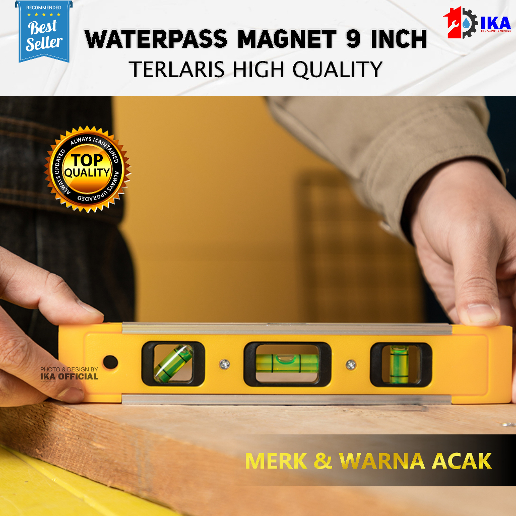 WATERPASS 9 INCH RRT WITH MAGNET MAGNET / WATER PASS TORPEDO 9 INCH RRT / Waterpass Magnet Aluminium Waterpas Kecil 9 Inch Waterpas Mini Magnet Torpedo Level 9 inch 23 cm Termurah Berkualitas