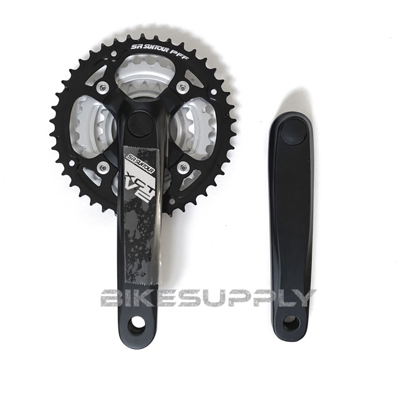 Crank Set (Crankset) Sepeda Merk SR Suntour PFF XCT V2 Triple 3 Speed 22 - 32 - 42T BCD 104 Panjang 