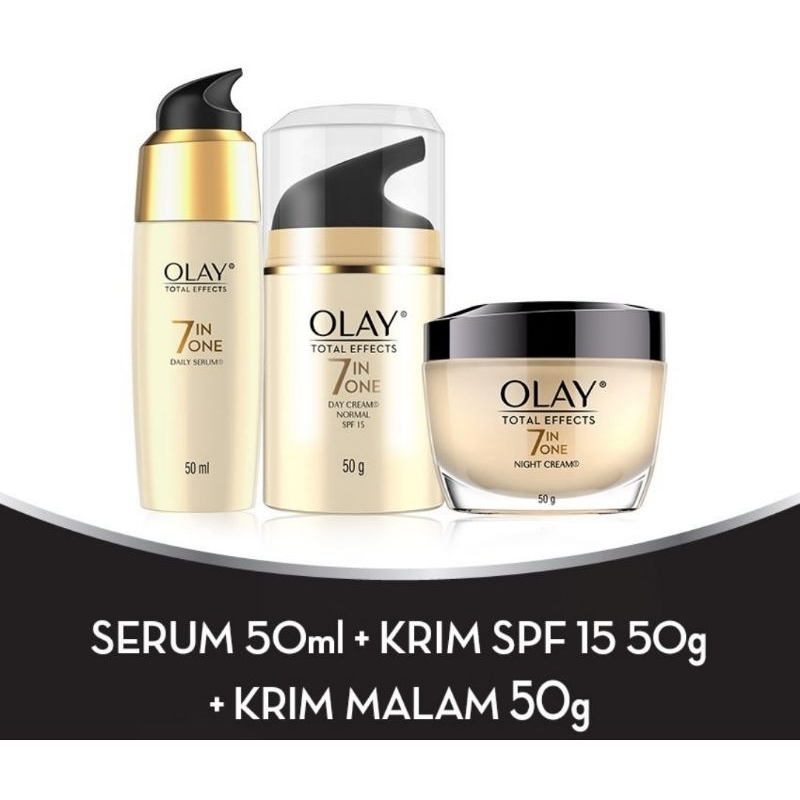 Olay Total Effect 7 in 1 Night Cream 50gr / Serum 50mL