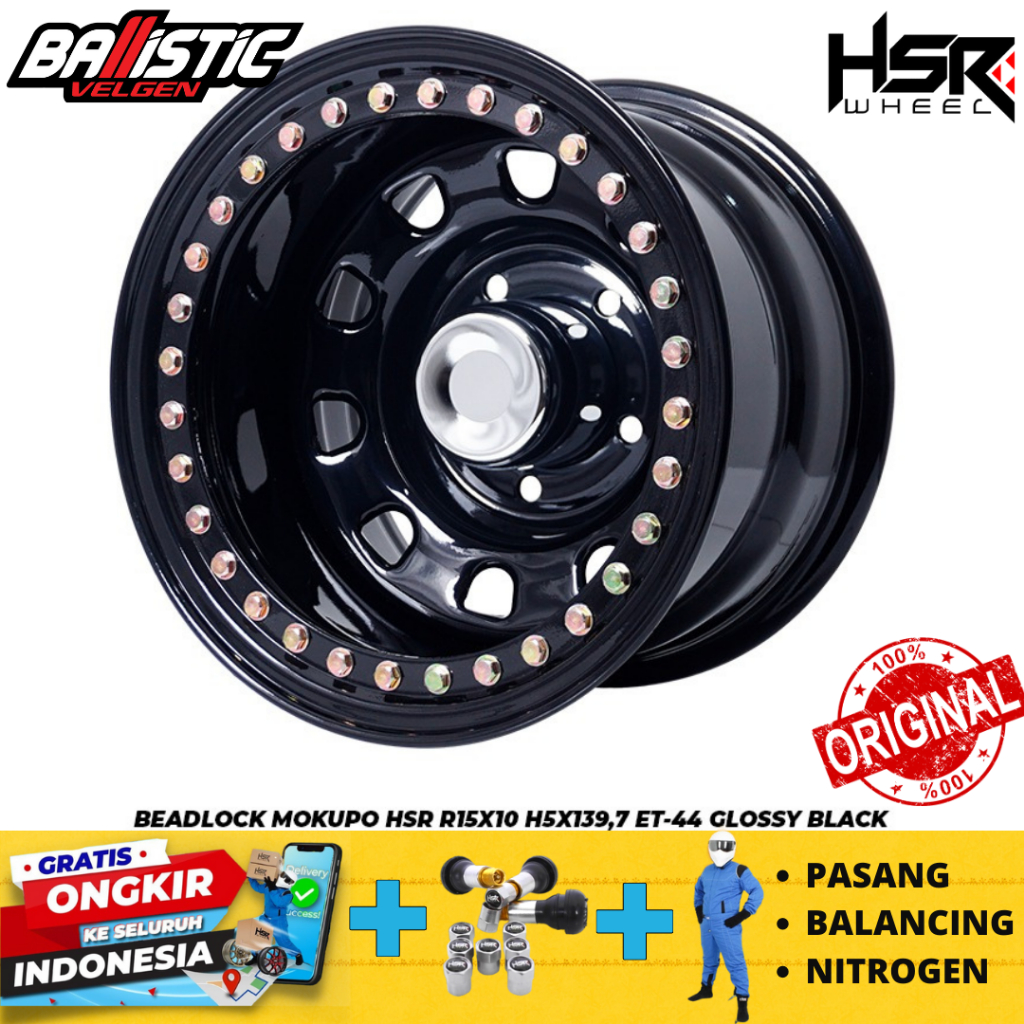 HSR BEADLOCK MOKUPO VELG MOBIL TAPAK LEBAR 10 RING 15 BUAT JIMNY,KATANA,FEROZA,TAFT, R15