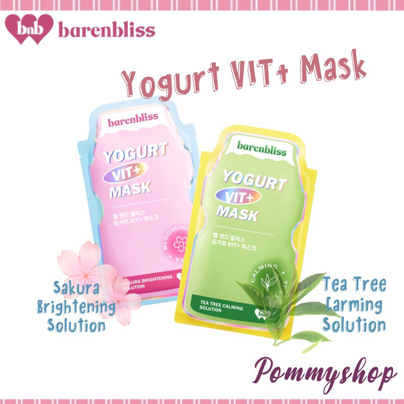 BNB barenbliss Yogurt Vit+ Mask - Calming Sheet Mask Korea Essence Serum