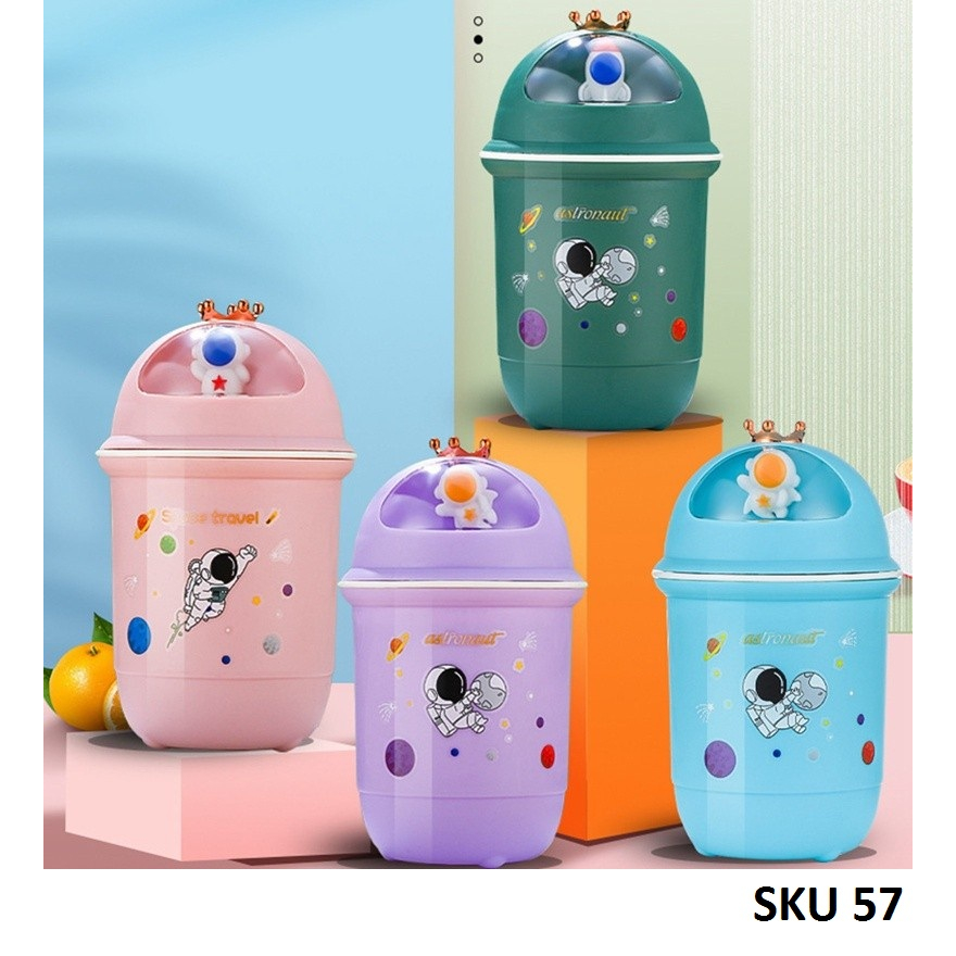 Botol Minum Kaca Portable Motif Kartun Astronot Botol Kaca Lucu