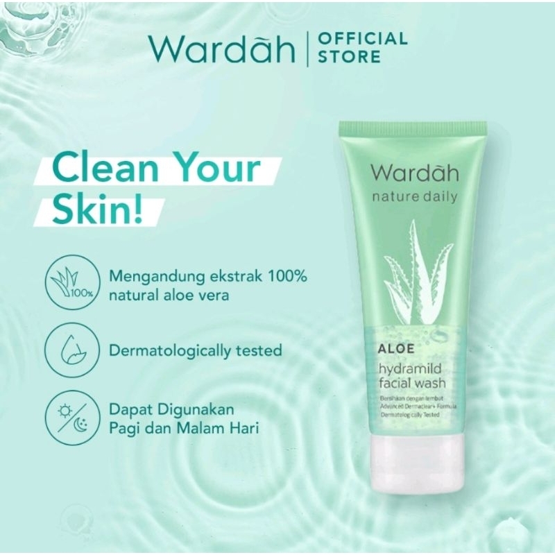 Wardah Nature Daily Aloe Hydramild Facial Wash 60ml / 100ml