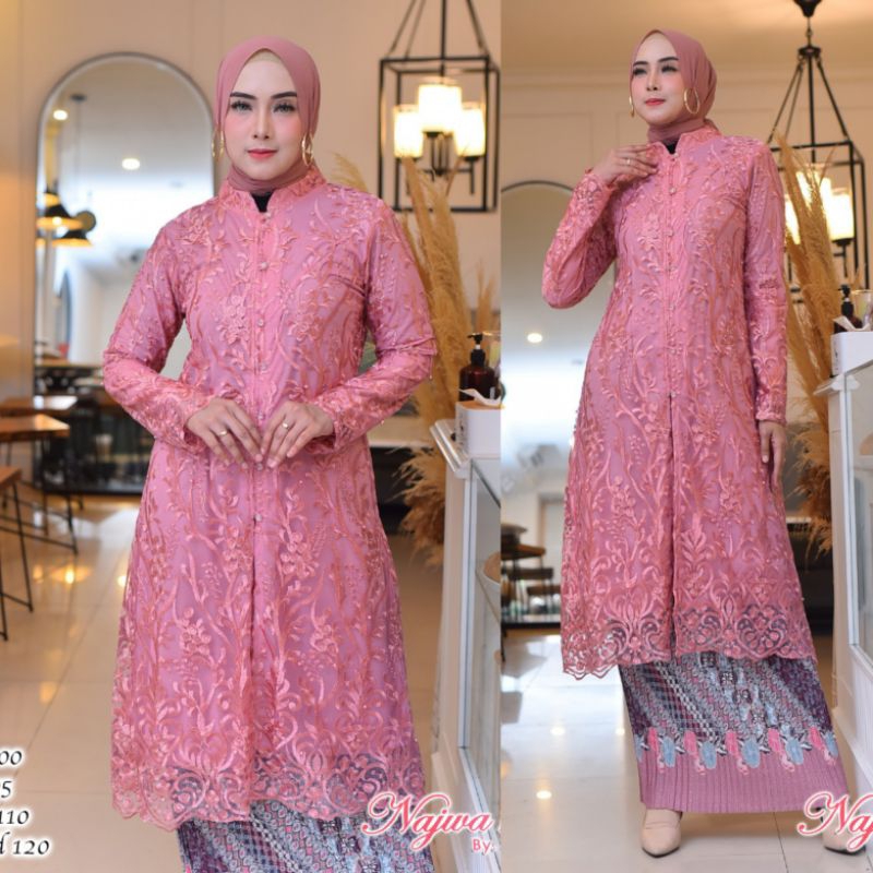 LONG TUNIK KANCING DEPAN SAMPAI LD 120CM//BAHAN TILLE BORDIR PREMIUM//SERAGAMAN KELUARAGA//BAJU PESTA LAMARAN//BAJU KONDANGAN//BAJU LEBARAN//KEBAYA WISUDA//KEBAYA MODERN//KEBAYA ORIGINAL//BY SERUMPUN