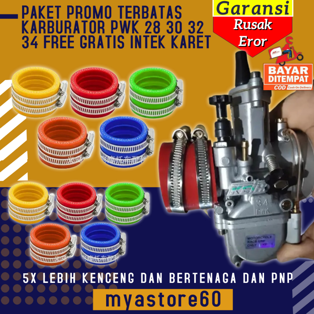 PAKET PROMO TERBATAS KARBURATOR PWK 28 30 32 34 FREE GRATIS INTEK KARET QUALITY TERBAIK DI INDONESIA