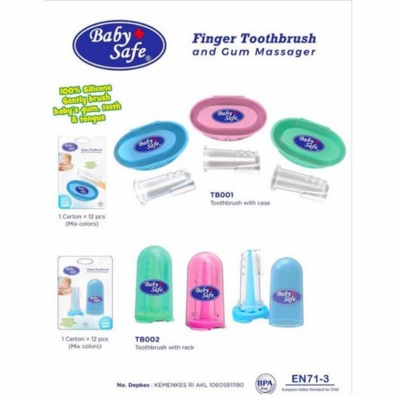 Baby Safe TB001 TB002 Finger Toothbrush with Case Toothbrush With Rack Sikat Gigi Bayi Sikat Gusi