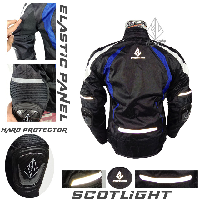 JAKET MOTOR TOURING BIKER FREESTYLE FULL BODY PROTECTOR FAST LINE CARREL BAHAN PREMIUM TAHAN AIR