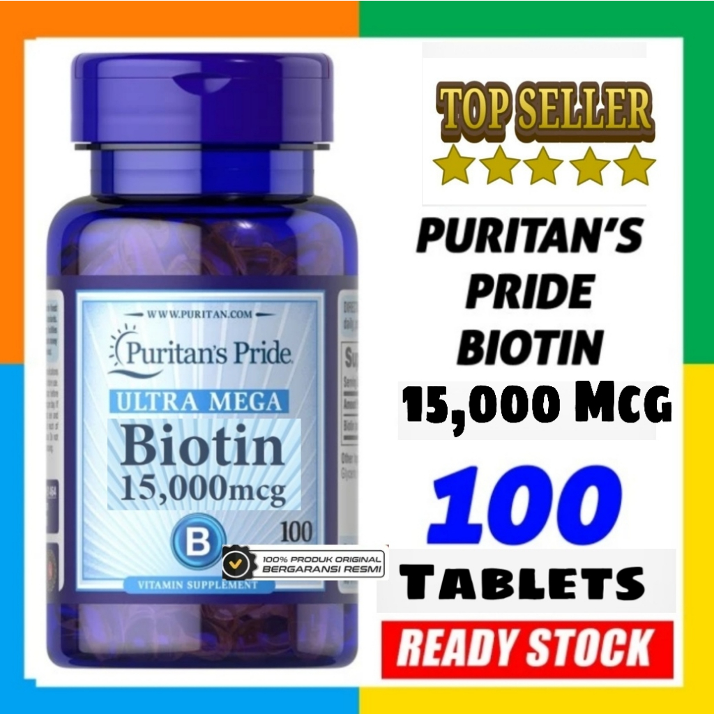 Puritan's Pride Biotin 15.000 mcg - 100 Tablets Puritan's Pride USA