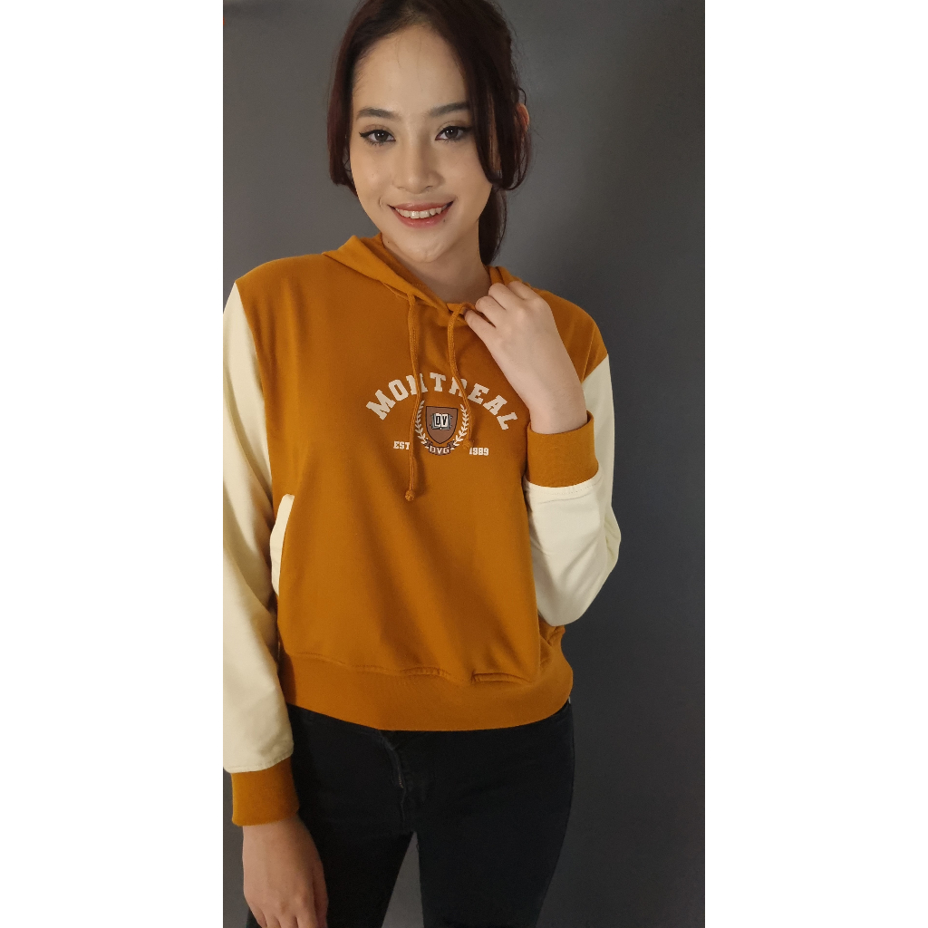 DEVAGO Jaket Hoodie Wanita Bertopi Lengan Panjang Casual Montreal M-XL