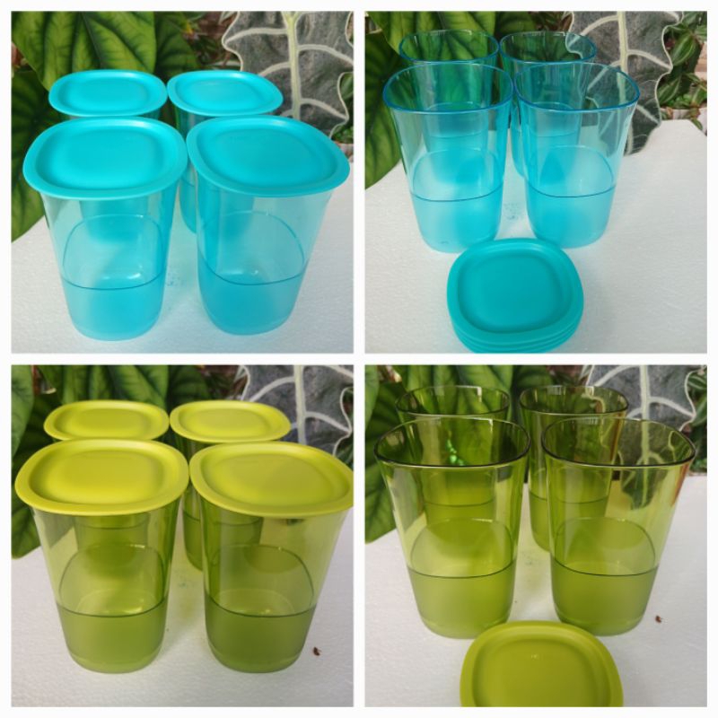 crystaline high glass hijau / crystaline high glass toska (1) gelas crystal tupperware