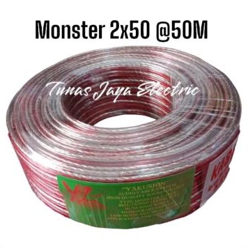 Kabel Listrik Monster Transparan 2x50 50M FULL (Good Quality)