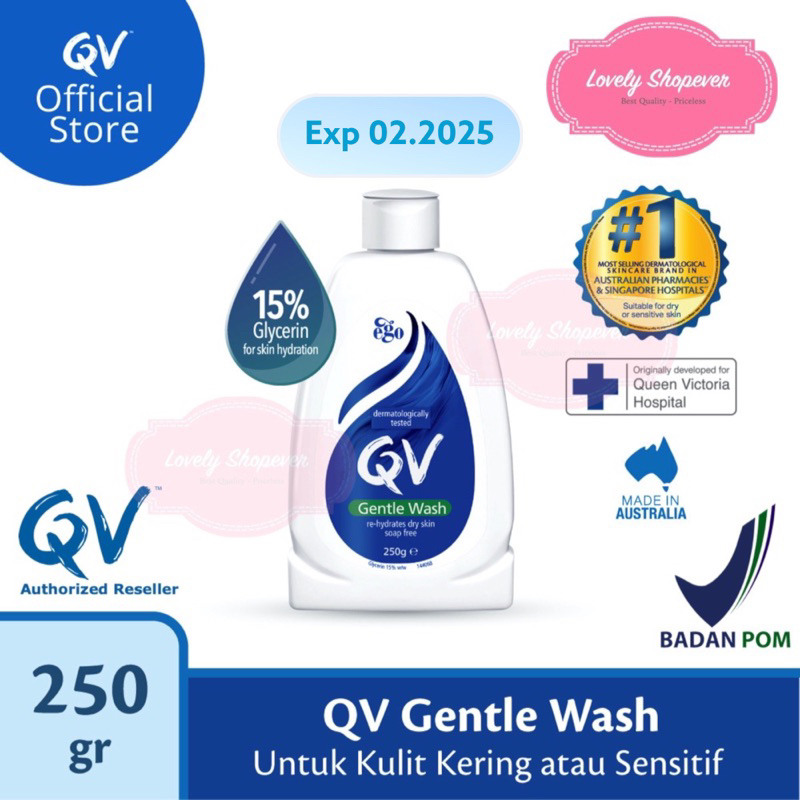 QV Gentle Wash 250 ml 250ml Kulit Kering Sensitive Kombinasi EGO BPOM
