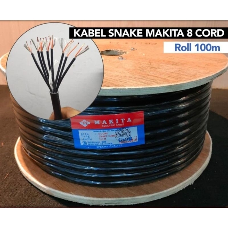 kabel snake 8 Chanel makita per 10 meter (minimal 10m) kabel cord 8
