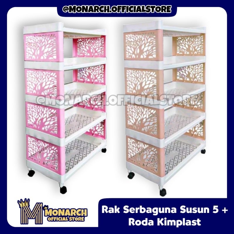 RAK SERBAGUNA EXTRA BESAR SUSUN 5 + RODA KIMPLAST / RAK PORTABLE RAK BAJU CELANA PAKAIAN BAYI KOKOH 