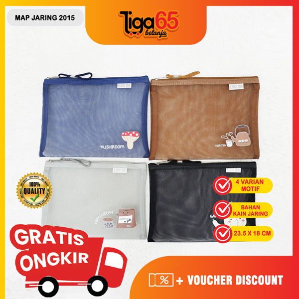 365 Zipper Bag / Zipper Transparant / Zipper Map / Tas Jaring Resleting / Pouch / Map Jaring 2015/8514