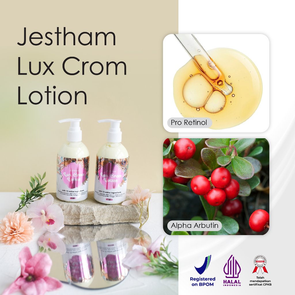Ready stok ! Tidak Po Langsung Kirim Jestham Lux Crom Lotion
