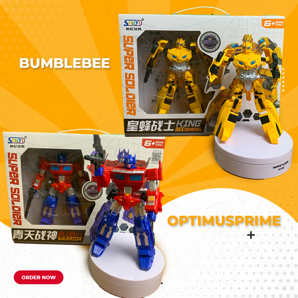 Robot TRANSFORMERS - Optimus Prime &amp; Bumblebee Z0102 Mainan Anak Robot Action Figure Transformers The Reformers dapat berubah jadi Mobil