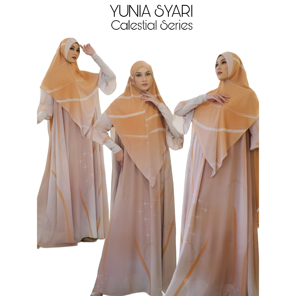 YUNIA SYARI I CALESTIAL SERIES I HIJAB SYARI I BAJU SET SYARI