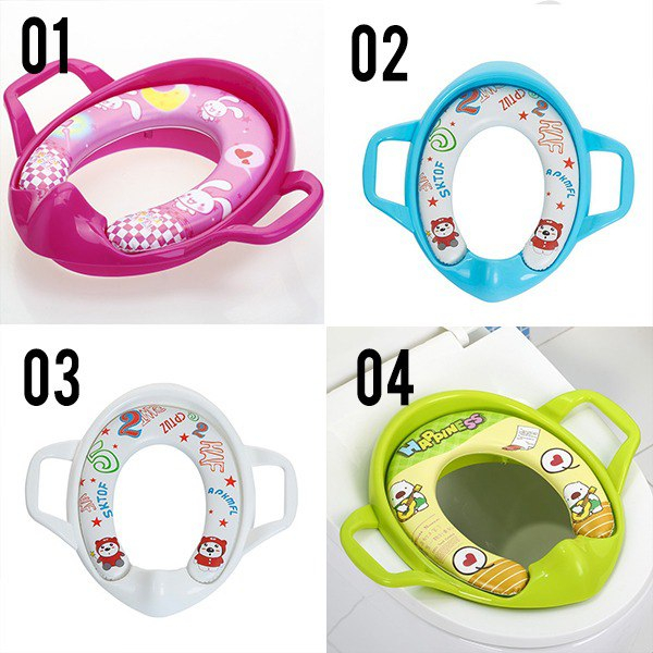 LID154 Baby Flow Soft Potty Toilet Seat Ring Closet With Handle Alas Dudukan.