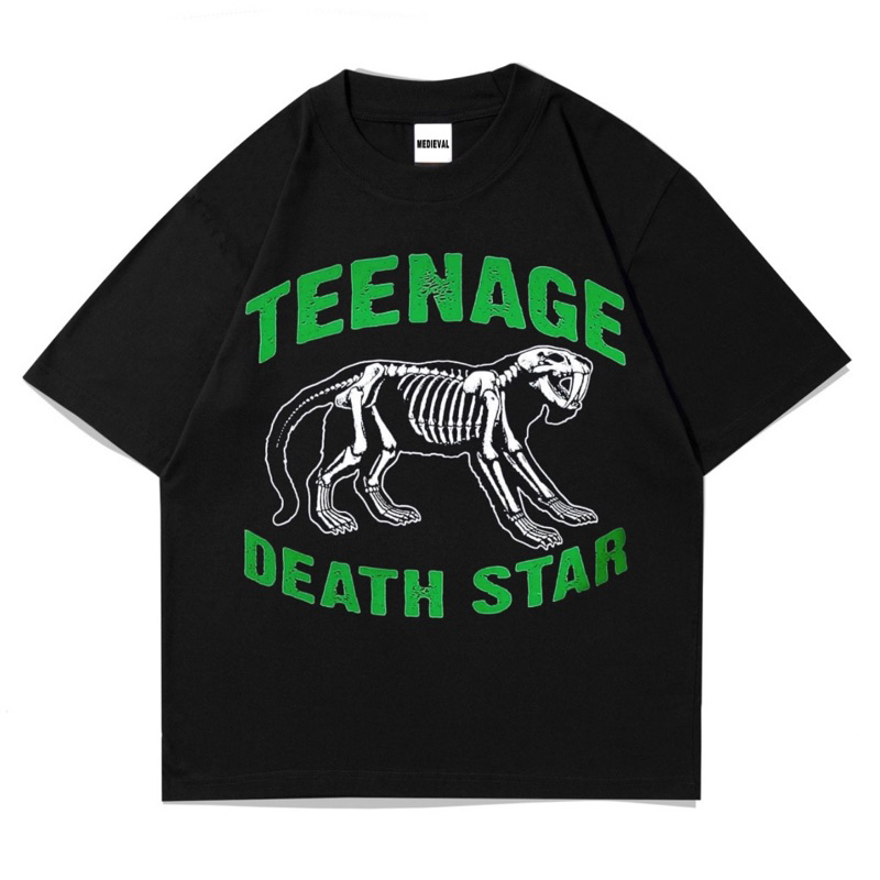 KAOS BAJU TEENAGE DEATH STAR | T-SHIRT BAND METAL MUSIC ROCK | TEE OVERSIZE VINTAGE HITAM BOOTLEG PR