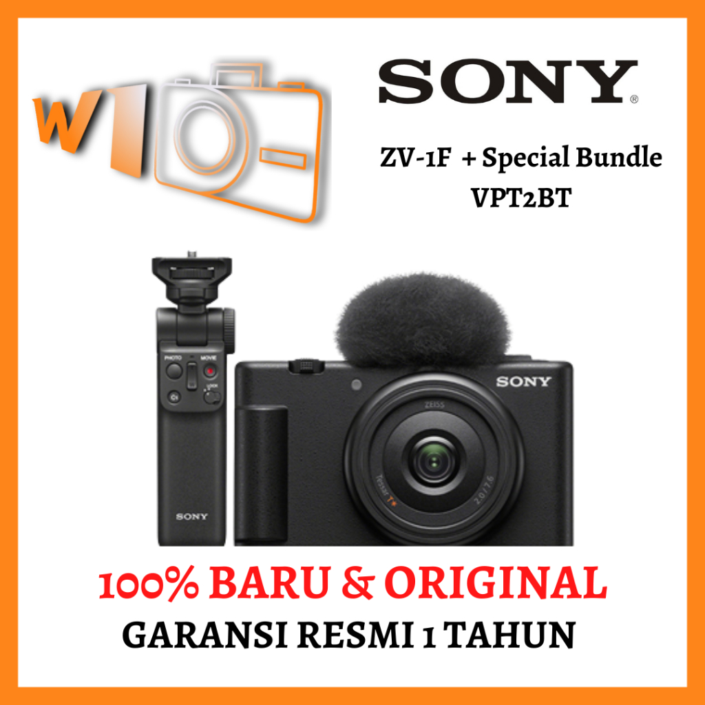 SONY ZV-1F Digital Compact Kamera Vlog - BUNDLE VPT2BT
