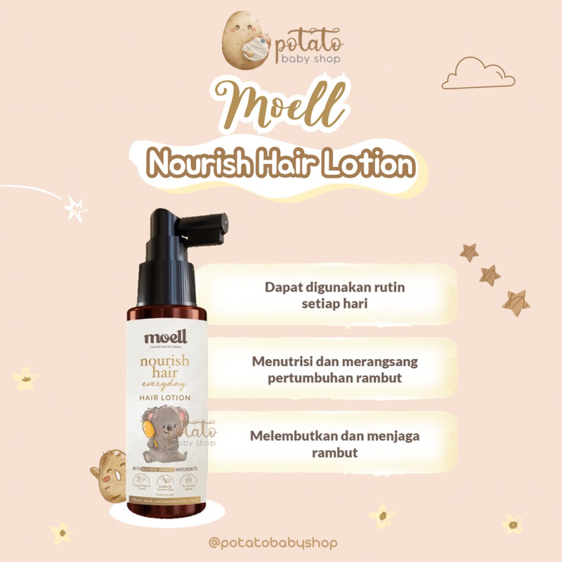 Moell Nourish Hair Everyday Hair Lotion - Moel Pelebat Pelembut Rambut Anak