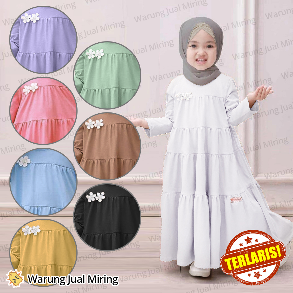 Baju Gamis Anak Perempuan &amp; Dewasa 1-16 Tahun Baju Muslim Anak Gamis Terbaru 2023 Dress Anak Remaja Tanggung Gamis Princess Manasik Murah Putih Sage Crinkle Set Hijab Jilbab Kerudung Bergo Bayi Baju Gamis Anak Cewek Usia Umur Thn 2 3 4 5 6 7 8 9 10 11 12