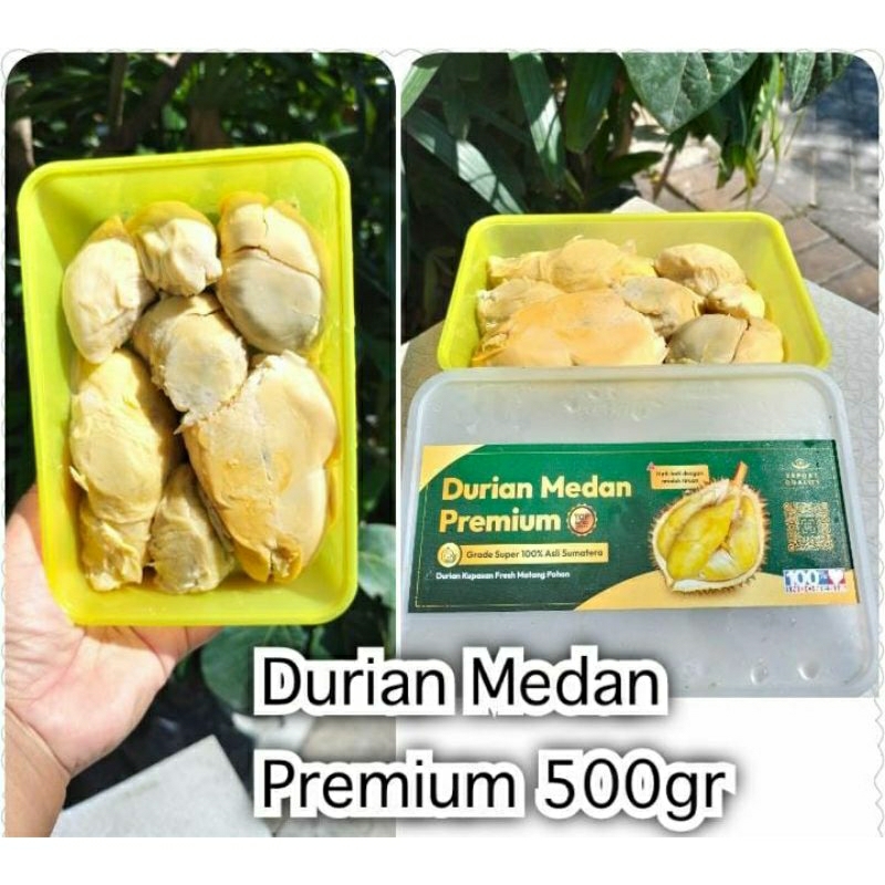 

Durian Medan Premium 500gram | Durian Kupas | Daging Durian | Durian Box | Durian Frozen