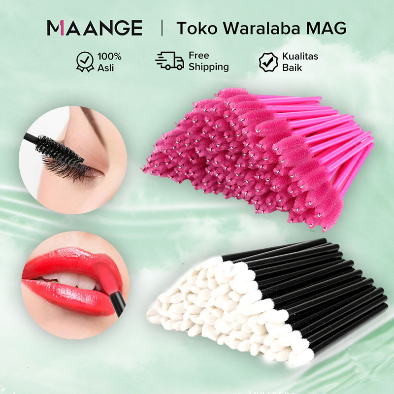 MAANGE 50PCS Sekali Pakai Kuas Bibir - Mascara Stick Spool Eyelash Brush - Untuk Bibir - Lash Extension Alis 0017