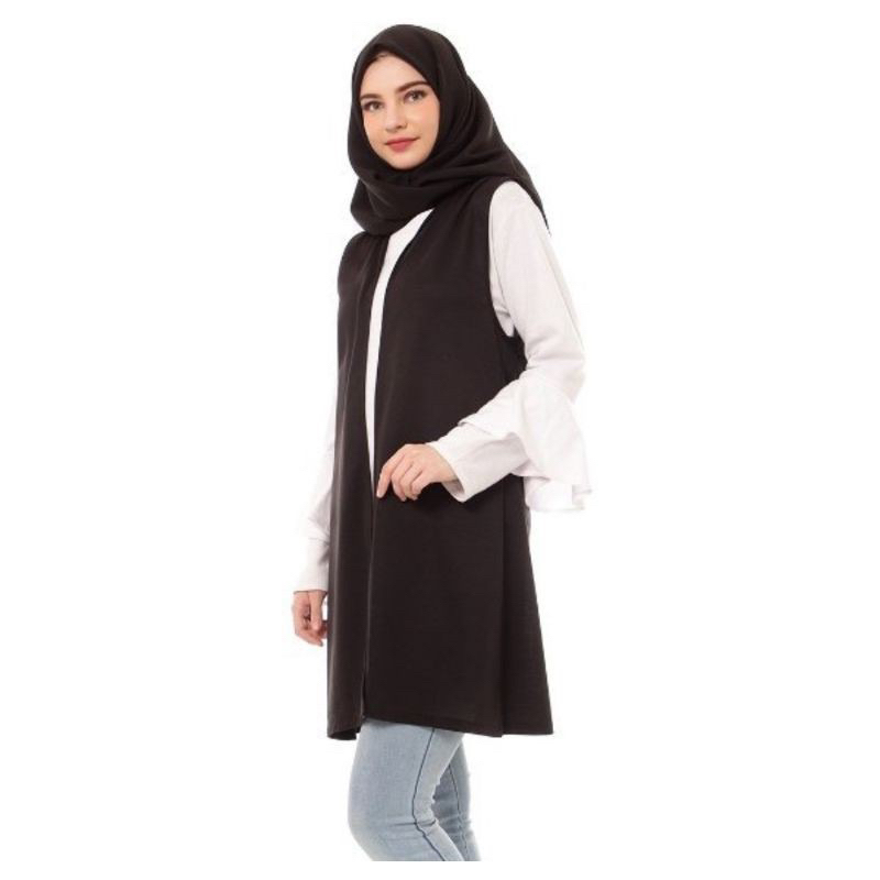 OUTER PLAIN ROMPI WANITA BAHAN CRINKLE PREMIUM / CARDIGAN WANITA / OUTWEAR ROMPI TANPA LENGAN