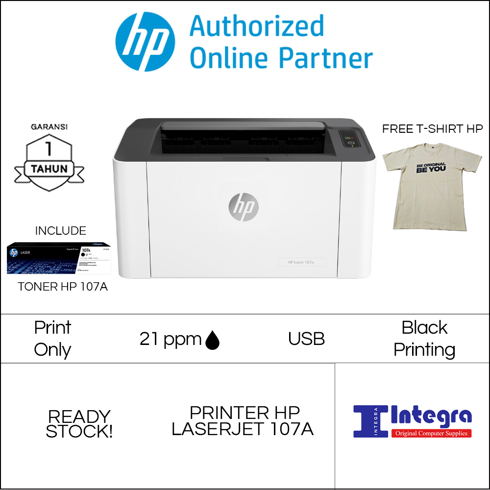 Printer Laser HP Monochrome Mono Laserjet 107A | M107A Print Only