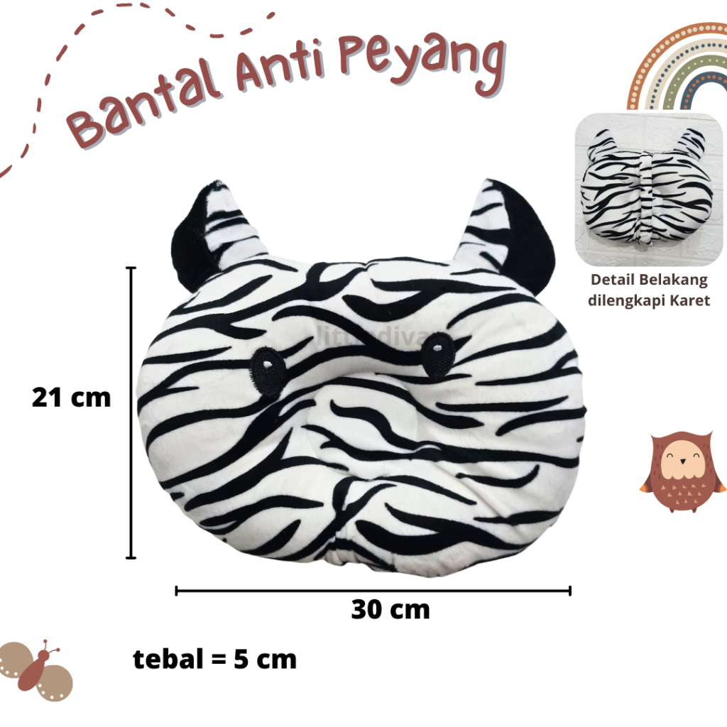 BEAR Bantal Anti Peyang Bayi Karakter Lucu Empuk Peang Pillow Baby Kado Lahiran