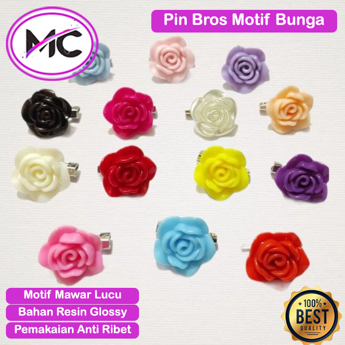 Peniti Hilbab Dagu Premium Motif Bunga Pin Bros Jilbab Lucu Murah